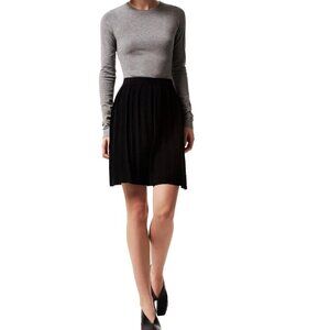Ca Va De Soi Women Small Calypso Black Pleated Skirt Side Zip A-Line Cotton Mini